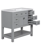 Slickblue Modern Bathroom Vanity with Top Sink & Storage Cabinet