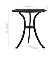 vidaXL Patio Table 24.4"x24.4"x25.6" Cast Aluminum