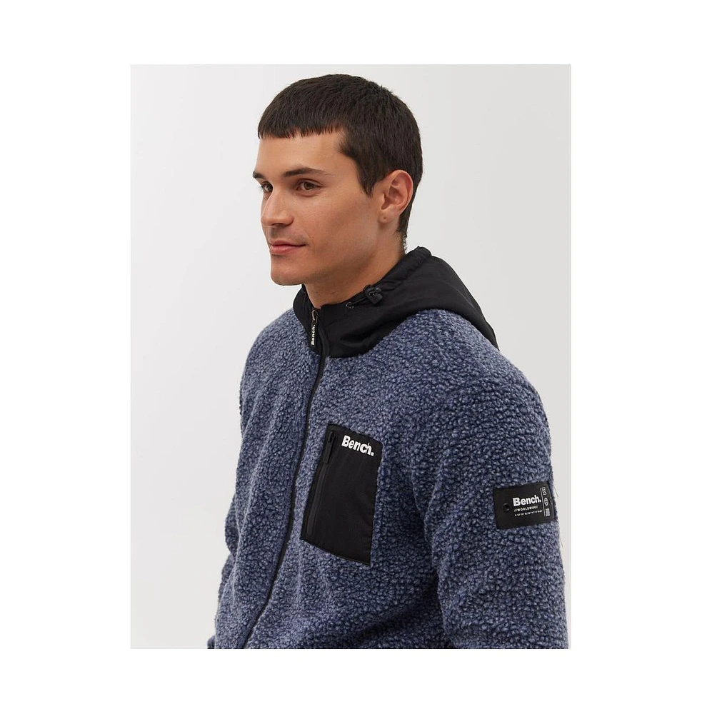 Bench Dna Men's Marezi Single Patch Pocket Zip-Up Sherpa