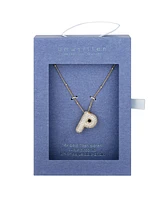 Unwritten Cubic Zirconia Bubble Initial Pendant Necklace