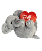 Aurora Medium I Love You Tons Valentine Heartwarming Plush Toy Elephant 11"