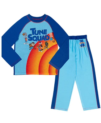 Space Jam Little Boys Looney Tunes Pullover Pajama Shirt and Pants Sleep Set to