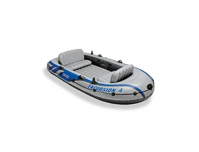 Intex Excursion 4 Inflatable Rafting/Fishing Boat Set With 2 Oars | 68324EP