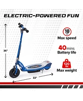 Razor E100 Kids Ride On 24V Motorized Powered Electric Kick Scooter Toy, Blue