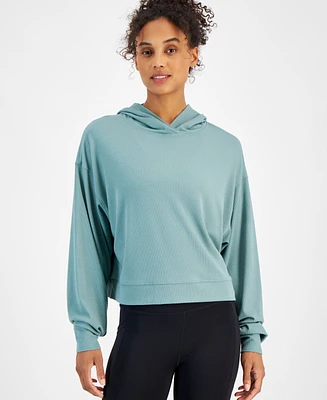 Id Ideology Women's Ribbed Drop-Shoulder Hoodie