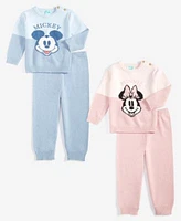 Disney Baby Siblings Minnie Mickey Colorblocked Sweater Pants Set