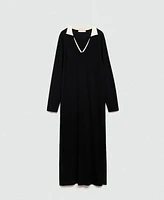 Mango Women's Contrast Collar Knit Dress