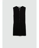 Mango Women's Zipper Detail Short Knitted Dress