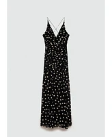 Mango Women's Polka Dots Draped Dress