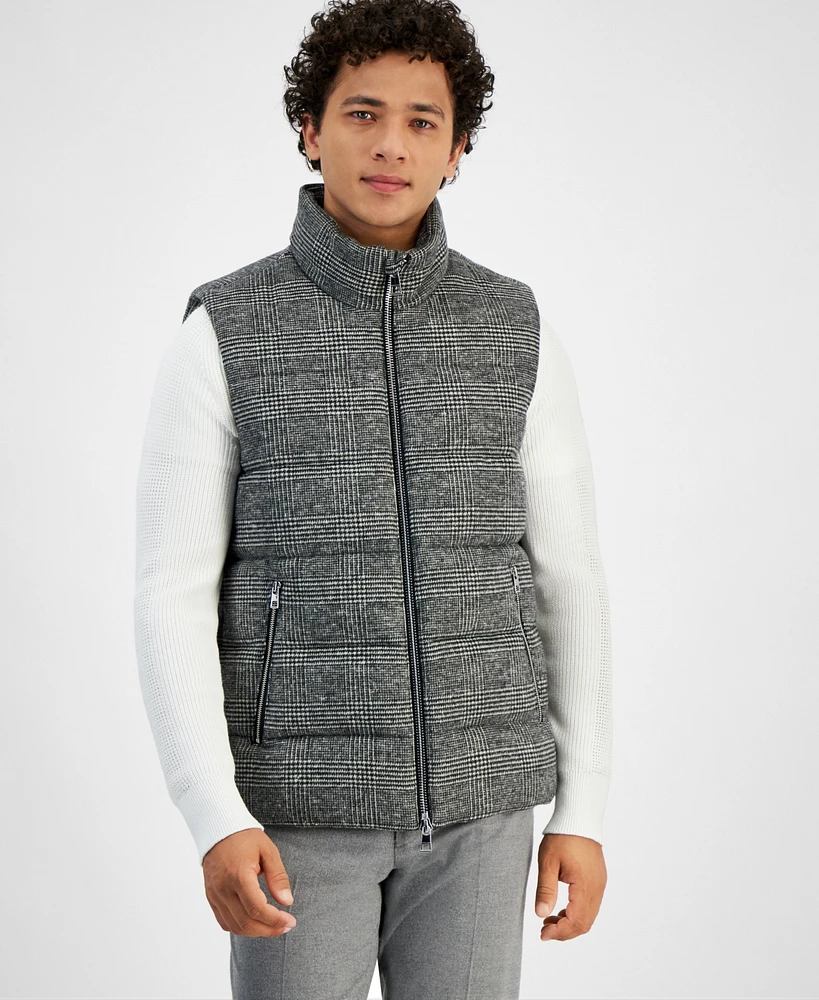 Michael Kors Men's Prince of Wales Check Quilted Puffer Vest