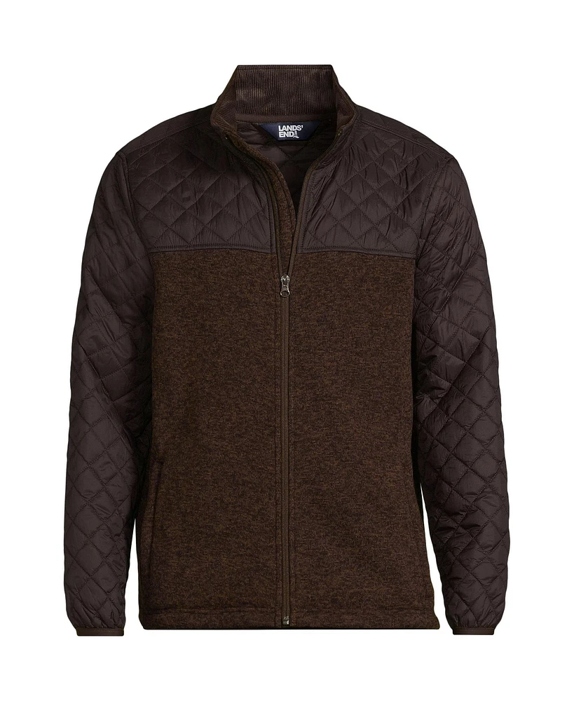 Lands' End Men's Sweater Fleece Full Zip Jacket