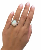 Le Vian Neopolitan Opal (4 ct. t.w.) & Diamond (3/4 Wavy Halo Pear Statement Ring 14k Rose Gold (Also Available White or