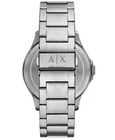 A|X Armani Exchange Men's Quartz Multifunction Silver Stainless Steel Watch 46mm