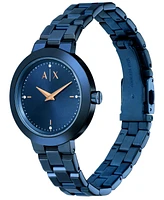 A|X Armani Exchange Women's Quartz Two-Hand Blue Stainless Steel Watch 36mm