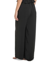 Red Carter Women's Shirred-Waist Wide-Leg Cover-Up Pants