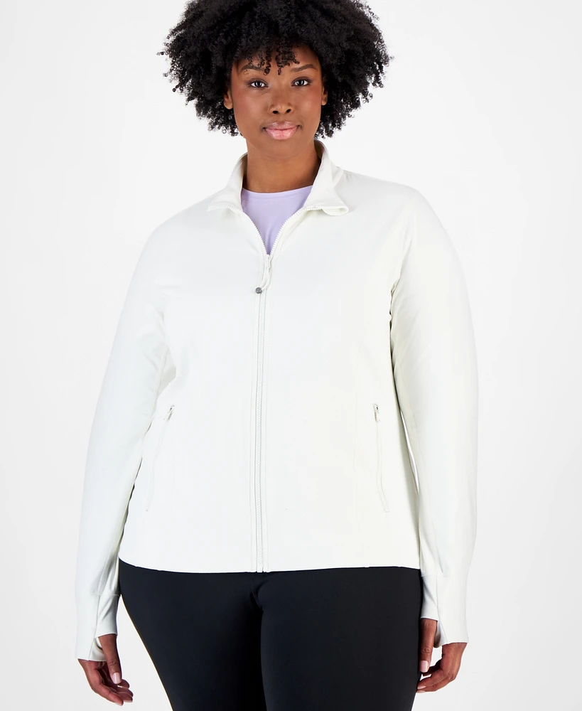 Id Ideology Plus Soft Flex Solid Full-Zip Jacket, Created for Macy's