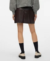 Vero Moda Women's Ciff High-Waisted Faux-Leather Mini Skirt