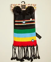 Disney | Macy's Mickey Mouse Striped Beanie & Scarf Set, Created for Macy's