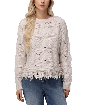 Frye Women's Pointelle Fringe Sweater