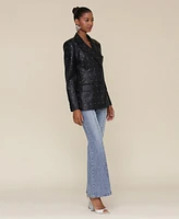 Avec Les Filles Women's Double-Breasted Diamante Blazer