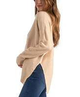 Elan Women's Asymmetric Mock-Neck Long-Sleeve Sweater