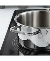 BergHOFF DiNA Helix Recycled 18/10 Stainless Steel 7.25" Stockpot 2.2qt., Glass Lid