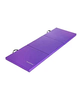 BalanceFrom Fitness GoGym 6x2ft Folding 3 Panel Exercise Mat w/Handles, Purple