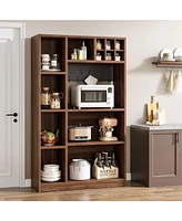 Tribesigns 5-Tier Baker's Rack, Large Microwave Stand with Shelves, 65-Inch Tall Coffee Bar Standing Kitchen Storage Rack Kitchen Shelf with Pegboard