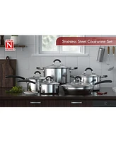 Cook N Home 10-Piece Stainless Steel Cookware Sets with Stay-Cool Handles