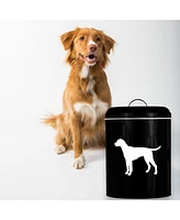 Amici Pet Buster Dog Black & White Metal Canister