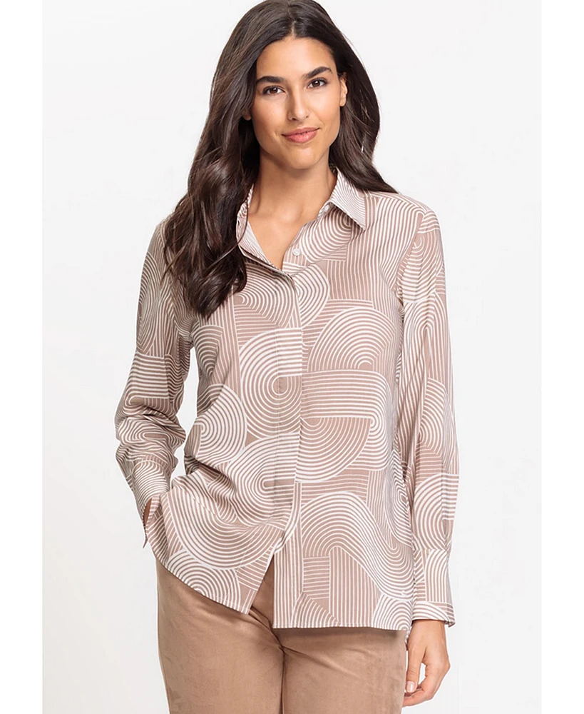 Olsen Women's Retro Print Shirt