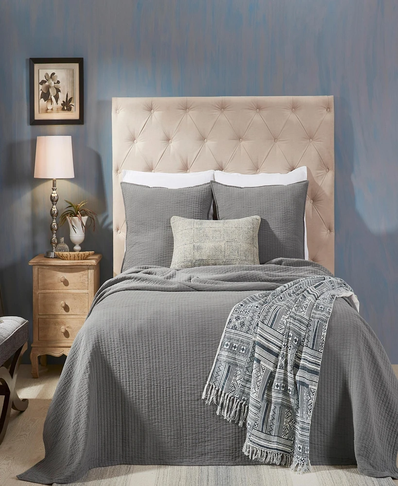 Ihi Home Serena Matelasse Queen Coverlet, Grey