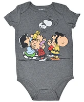 Peanuts Baby Boys Woodstock Snoopy 4 Pack Bodysuits Newborn to