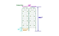 Slickblue 2-Pack Metal Garden Trellis – 86.7'' x 19.7'', Rustproof Green Trellis for Climbing Plants and Outdoor Flower Support