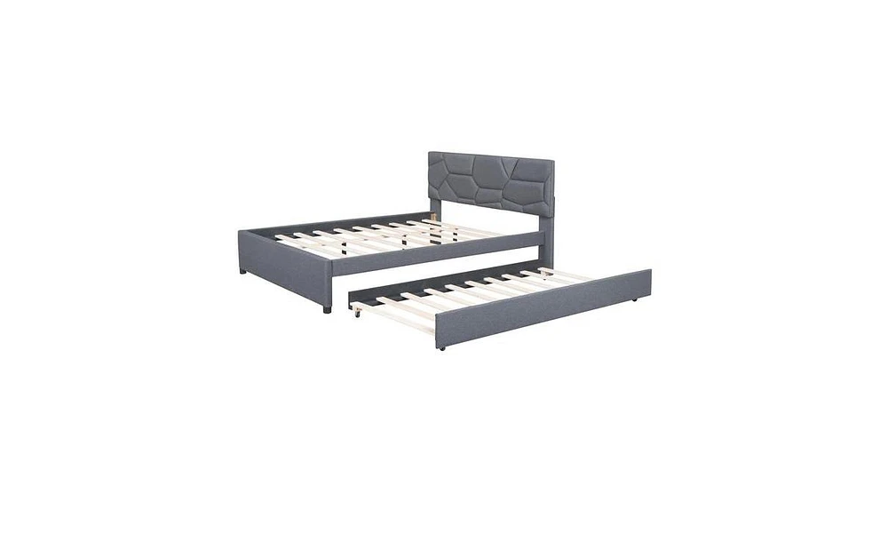 Slickblue Queen Size Upholstered Platform Bed for Stylish Comfort