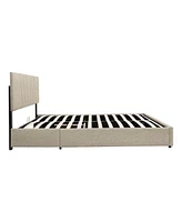 Slickblue Queen Upholstered Platform Bed with Lifting Storage and Modern Design