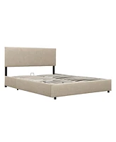 Slickblue Queen Upholstered Platform Bed with Lifting Storage and Modern Design