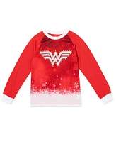 Justice League Girls Dc Comics Wonder Woman Pullover Pajama Shirt and Pants Sleep Set