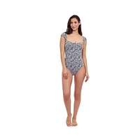 Profile by Gottex Women's Plumeria Cap Sleeve Shaped Bust One Piece