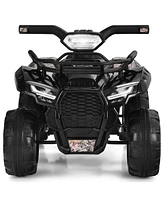 Costway 6V Kids Atv Quad Electric Ride On Car Toy Toddler with Led Light MP3