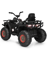 Costway 12V Kids Electric 4-Wheeler Atv Quad 2 Speeds Ride On Car w/MP3&Led Lights