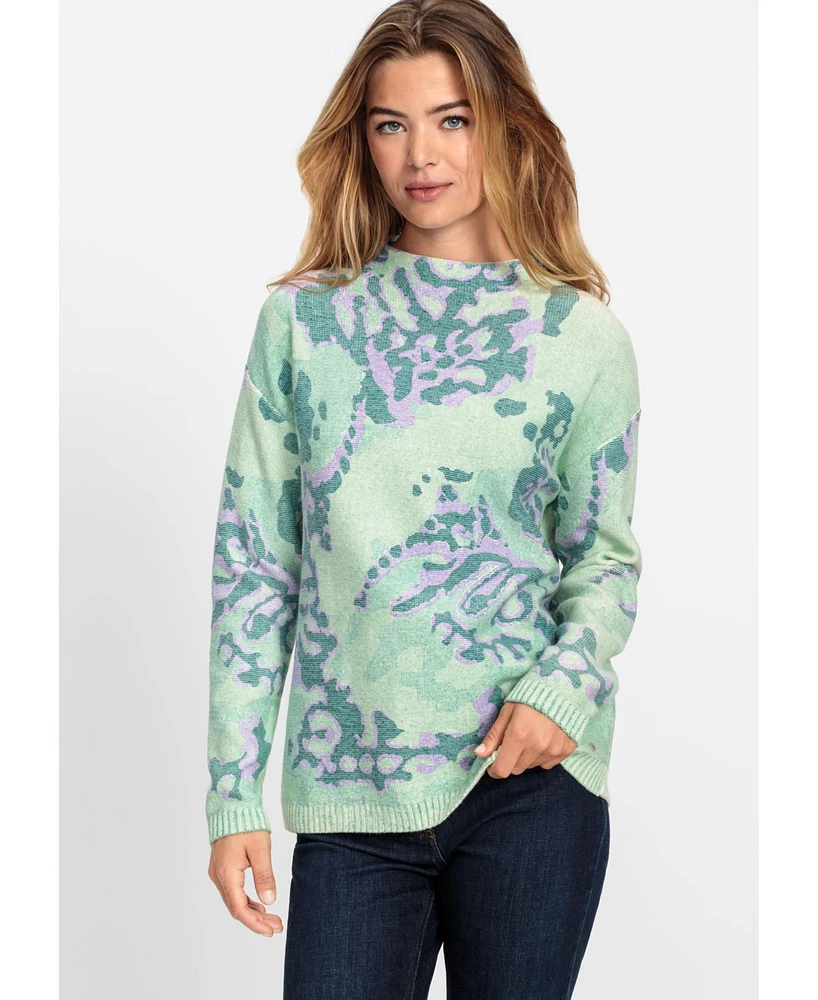 Olsen Women's Abstract Pattern Statement Sweater