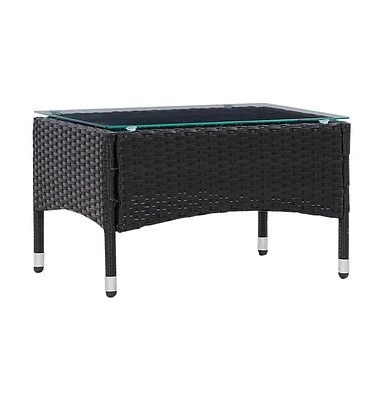 vidaXL Coffee Table 23.6"x15.7"x14.2" Poly Rattan