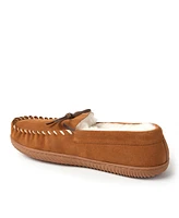 Dearfoams Men's Fireside by Nelson Bay Genuine Shearling Moccasin Slipper