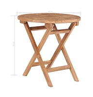 vidaXL Folding Patio Table 17.7" Solid Teak Wood