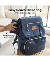 KeaBabies Explorer Diaper Backpack Bag, Large, Waterproof Baby Bags, Multi Functional Backpacks