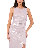 1.state Women's Asymmetric Ruched Metallic Midi Dress