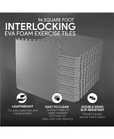 BalanceFrom Fitness Foam Interlocking Exercise Floor Mat, 96 SqFt, Gray (2 Pack)