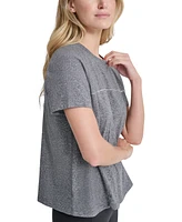 Dkny Sport Women's Rhinestone Stripe Knot T-Shirt