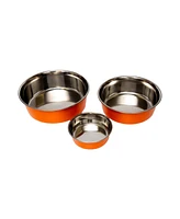 Country Living Set of 2 Heavy Gauge Stainless Steel Dog Bowls – Non-Skid, Durable & Rust-Resistant, Perfect for Food Water Blue/16oz